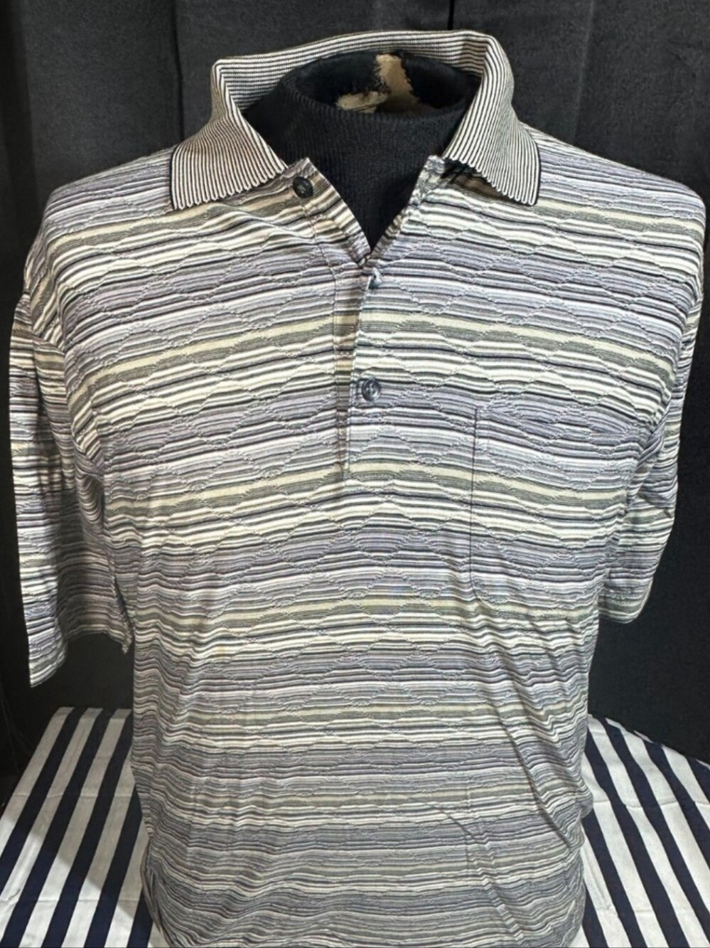 Windham Pointe LT polo shirt blue yellow stripped nice for ⛳️ golfing
